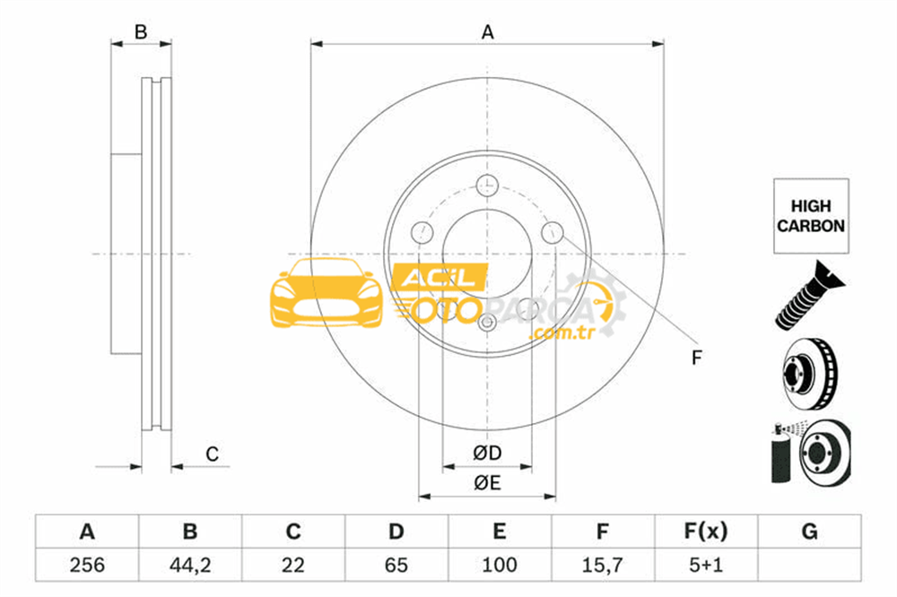Volkswagen BOSCH 0986479F32 | Disk On (Ad) 18 &Gt, Polo-Ibiza Kaplamalı | 2 Adet