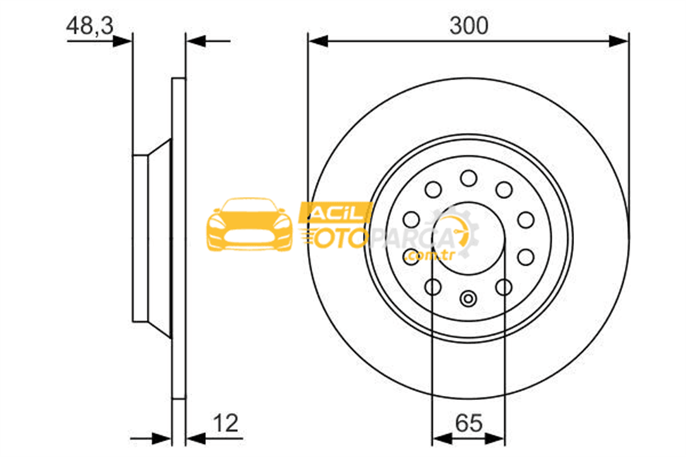 Volkswagen BOSCH 0986479V01 | Fren Diski Arka Df6504 (Adet Fıyat) | 1 Adet