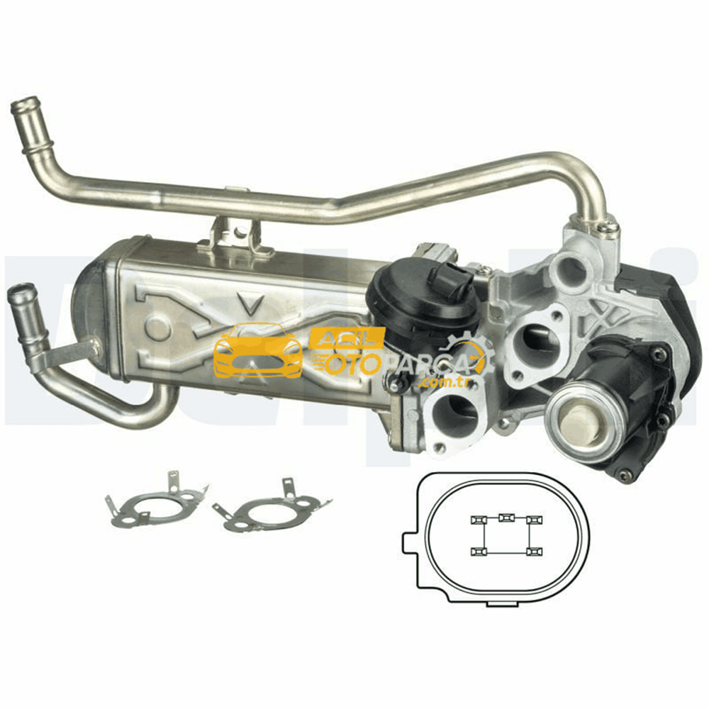 Volkswagen DELPHI EG10432-12B1 | EGR Valfi + Soğutucu 10-Polo-Fabia-Ibiza 1.2Tdi