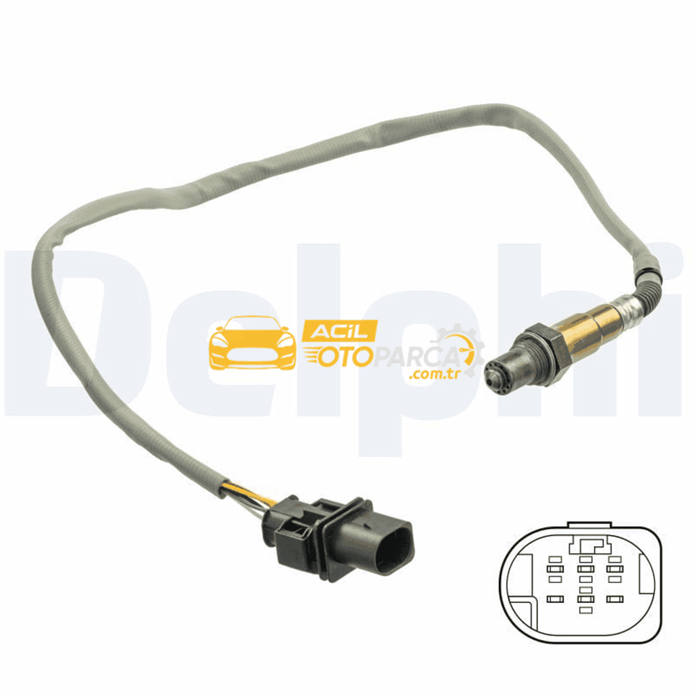 Volkswagen DELPHI ES21065-12B1 | Oksijen Sensörü Lambda Sondası (5 Kutuplu 650mm) Golf VII Octavia Yeti Beetle Passat / CC Scirocco Sharan