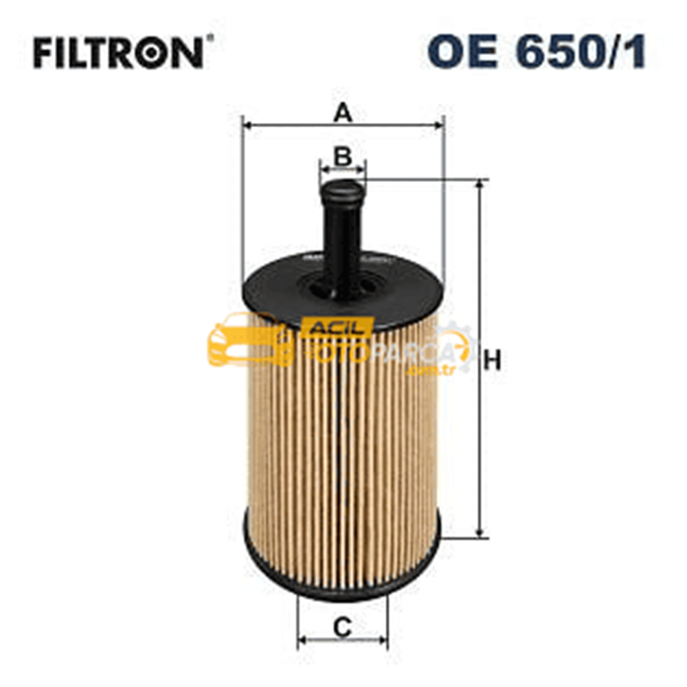 Volkswagen FILTRON OE650-1 | Yağ Filtresi 04-T5-Caddy.3-Golf.5-Psst 1.9-2.5-2.0Tdi