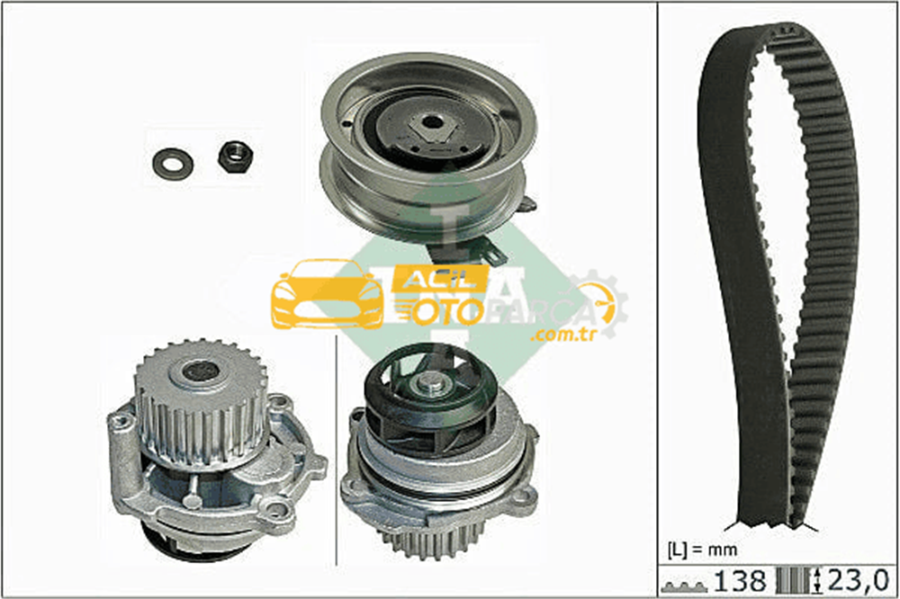 Volkswagen INA 530017131 | Triger Tk + Devirdaim 96-02 Golf.4-Polo-Pss-A3-A4-Oct 1.6İ 8V *138Dıs* (Aof-75)