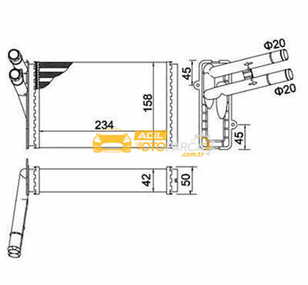 Volkswagen MAGNETI MARELLI 359000300810 | Kalorifer Radyatörü Passat 97-05 A4 95-01 Superb 02-08