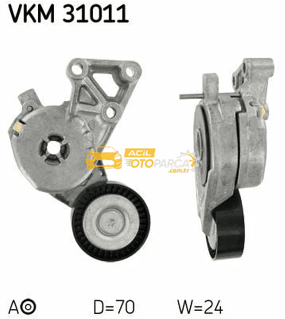 Volkswagen SKF VKM31011 | V Kayış Geri Rulmanı Kütüklü (Volkswagen: Golf V 1.6 Bse Bsf Bgu Polo Clasıc 1.6 Akl / Golf IV 1.6 Aeh Akl Bfq / Passat Jetta 2.0 FSI Blr 1.6 Bse Bsf)