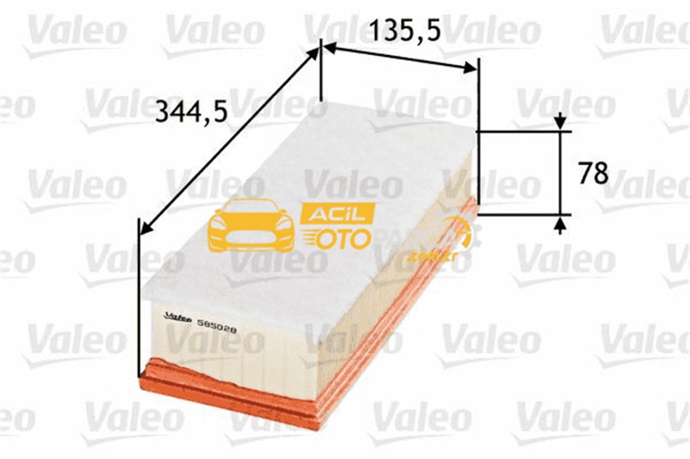 Volkswagen VALEO 585028 | Hava Filtresi-Süngerli (VW Caddy 04-Golf 04-14 Passat 06-Audi A3 04-13 Seat Leon 06-10 Skoda Octavia 04-13) 1.6 TDI-1.9 TDI