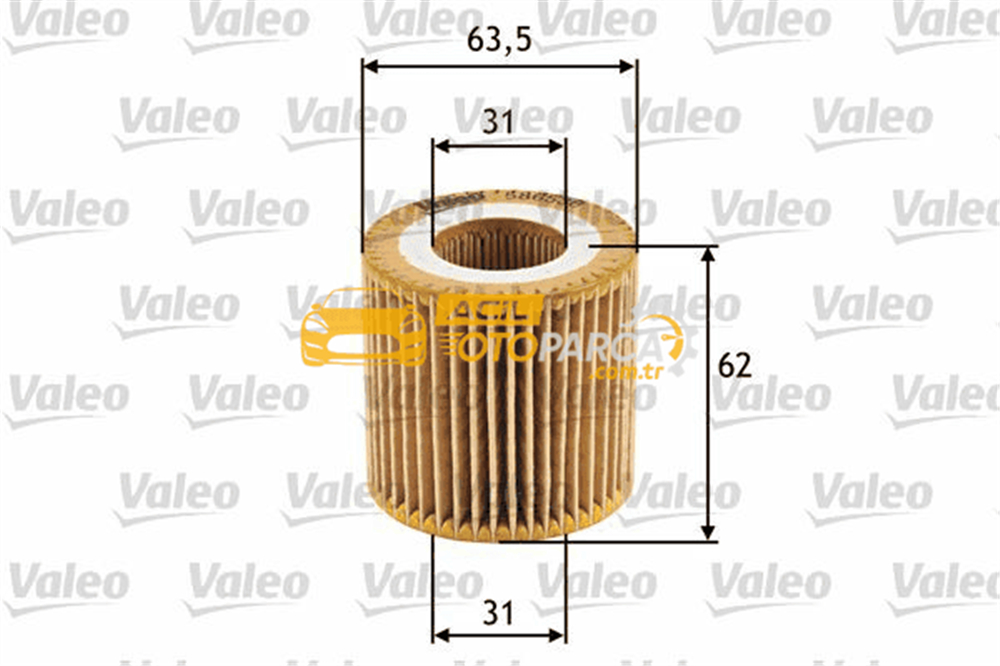 Volkswagen VALEO 586536 | Yağ Filtresi Polo 02-09 Fox 05-Touran / Cordoba 02-Toledo 02-Ibiza IV V 02-/ Fabia 02-09