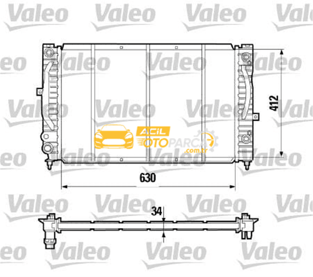 Volkswagen VALEO 731755 | Radyatör 96-06 Passat-A4 1.8T-1.9Tdi + Ac + Os