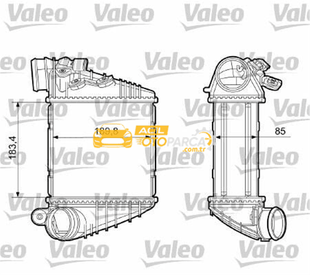 Volkswagen VALEO 817205 | Turbo Radyatörü-85mm (VW Golf 98-06 Audi A3 97-03 Seat Leon 00-06 Skoda Octavia 97-11) Agu Auq App Agr Ahf Alh Asv