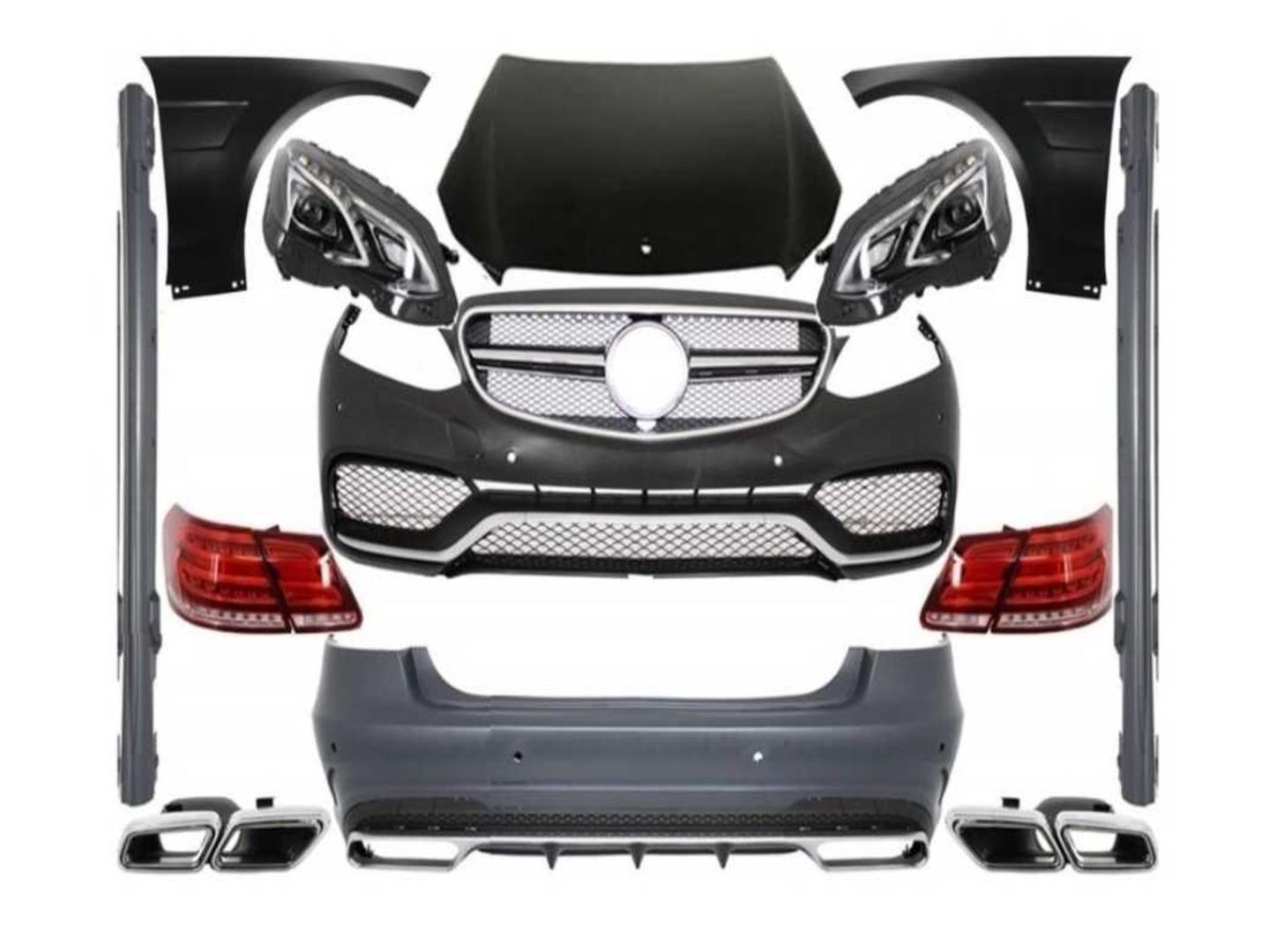 W212 IÇIN UYUMLU MAKYAJLI E63E ÇEVIRME FACELIFT BODY KIT (FAR-STOP-KAPUT VE ÇAMURLUK DAHIL)  