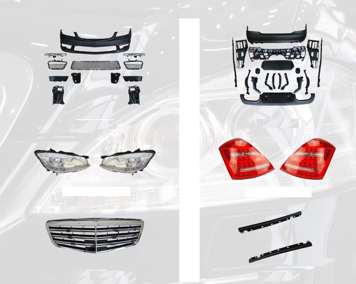 W221 S SERISI UYUMLU  S63 & S65 Body Kit (Far ve Stop Dahil Full set)  