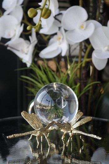 Gold Kristal Küre Yusufçuk Figürlü 15 Cm
