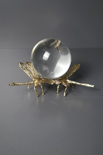 Gold Kristal Küre Yusufçuk Figürlü 15 Cm