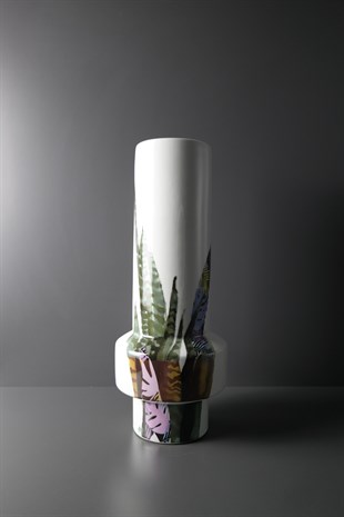 Seramik Silindir Dekoratif Vazo