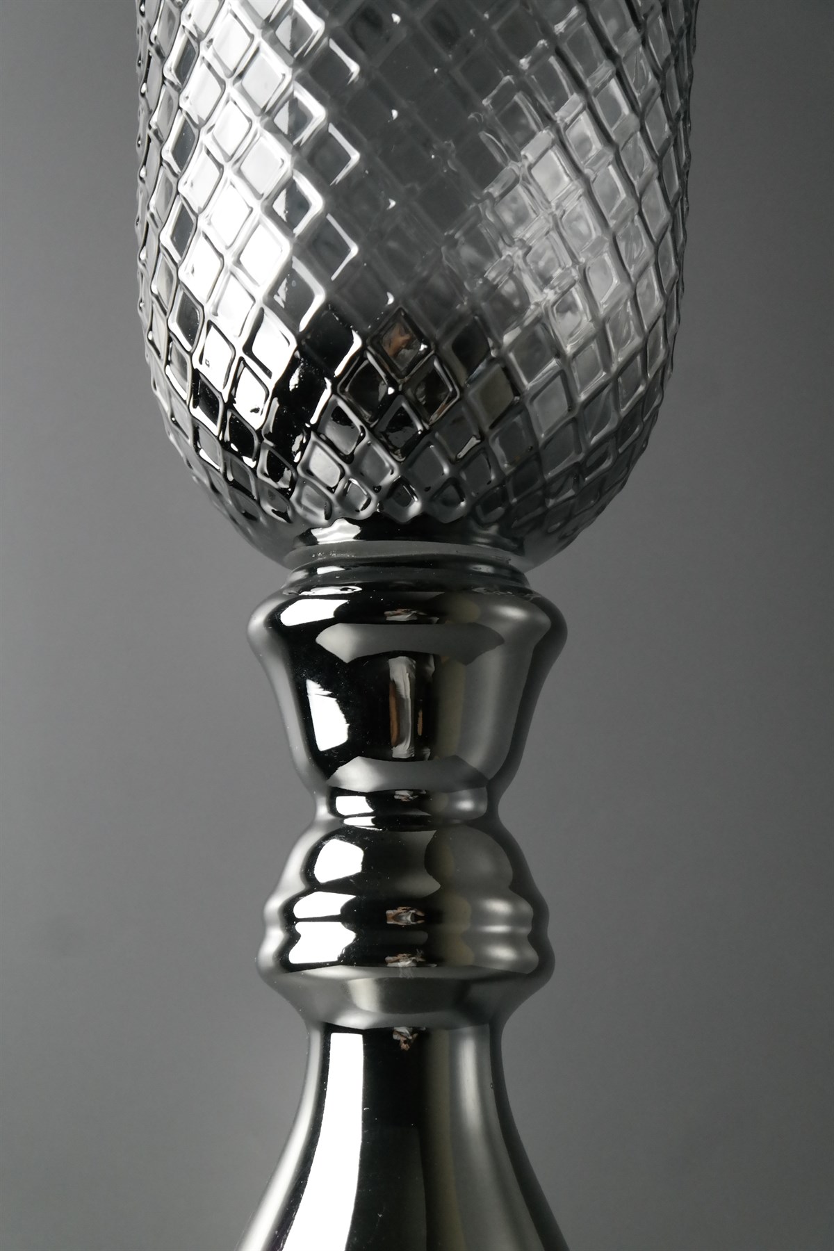 Gri Cam Gümüş Ayaklı Dekoratif Uzun Vazo Fiyatları | Joy Home Accessories