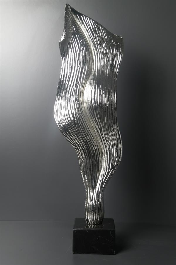 El Yapımı Gümüş Rüzgar Metal Obje 56Cm Dekoratif Obje