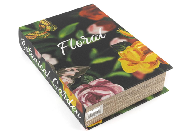 Floral Kitap Görünümlü İçi Kutu 30x21x7cm Dekoratif Kutu