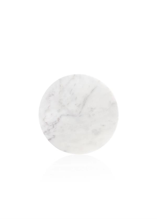 Marble Mermer Beyaz Yuvarlak Servis Sunum Tabağı 25 Cm Servis Tabağı
