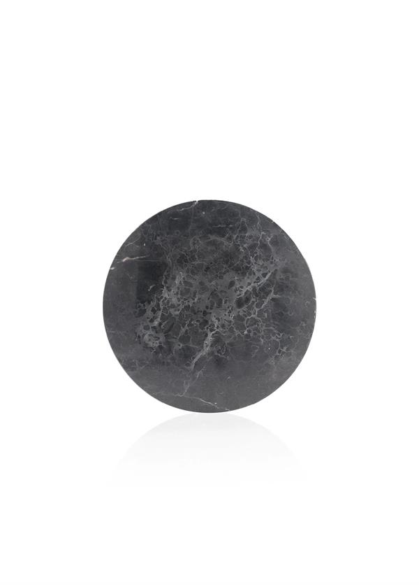 Marble Mermer Siyah Yuvarlak Servis Sunum Tabağı 25 Cm Servis Tabağı