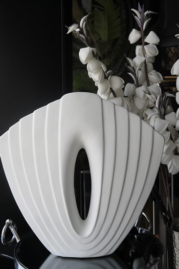 Beyaz Porselen Vazo 40*40Cm Dekoratif Vazo