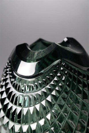 Cesar Crystal Bohemiae Grey Vase Quadrus Dekoratif Ev Aksesuarları