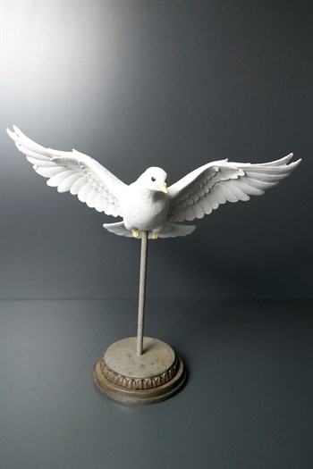 Dekoratif Beyaz Güvercin Biblosu 29 Cm Dekoratif Biblo