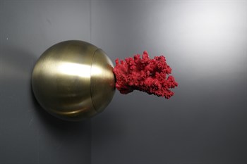 Gold Metal 2li Kırmızı Mercan Kapaklı Dekoratif Küp 21-18 Cm Dekoratif Küp
