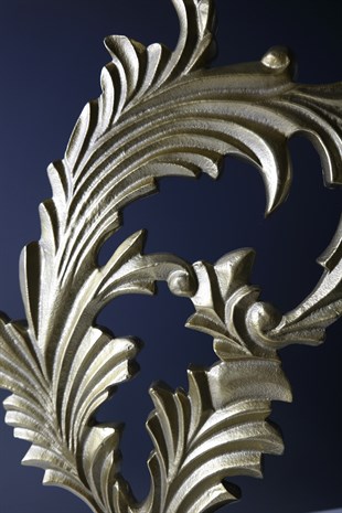 Gold Metal Büyük Yaprak Dekoratif Obje 54 Cm