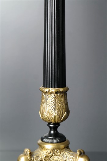 Gold Metal Gövde Ayaklı Gümüş Kaplama Pirinç Detaylı 2li Şamdan Şamdan Mumluk