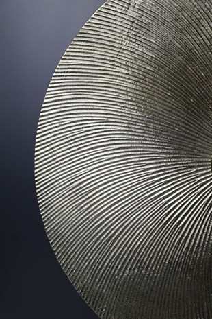 Gold Metal Yuvarlak Disk Siyah Kaideli Dekoratif Obje Küçük 47 Cm Dekoratif Ev Aksesuarları