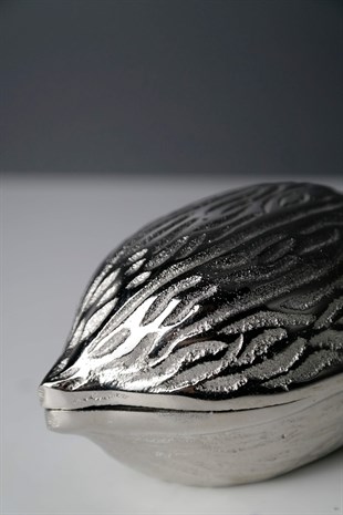 Gümüş Ceviz Dekoru Küçük 10 Cm Dekoratif Ev Aksesuarları