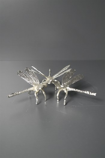 Gümüş Kristal Küre Yusufçuk Figürlü 15 Cm Dekoratif Obje