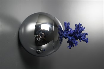 Gümüş Metal 2li Mavi Mercan Kapaklı Dekoratif Küp 21-18 Cm Dekoratif Küp