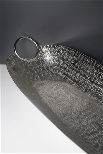 Gümüş Renk Metal Döküm Geniş Dekoratif Gondol 65 Cm 