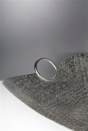 Gümüş Renk Metal Döküm Kare Dekoratif Kase 46 Cm Dekoratif Kase
