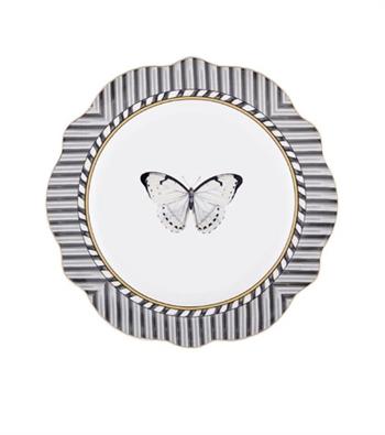 Kelebek Desenli Servis Tabağı 6 Parça 27 Cm Çukur Tabak