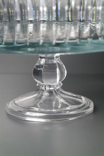 Kristal Görünüm Sunum İçin Şeffaf Ayaklı Cam Kase 25 Cm Dekoratif Kase