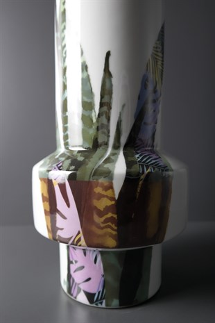 Seramik Silindir Dekoratif Vazo