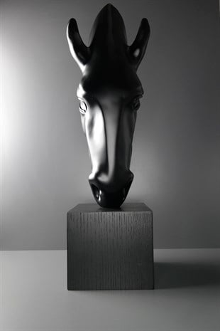 Siyah Dekoratif At Kafası Figürü