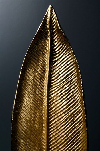 Siyah Mermer Kaideli Gold Yaprak Metal Dekoratif Obje 38 Cm Dekoratif Obje