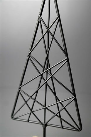 Siyah Üçgen Tasarımlı Mermer Kaideli Metal Dekoratif Obje V1 23 Cm Dekoratif Ev Aksesuarları