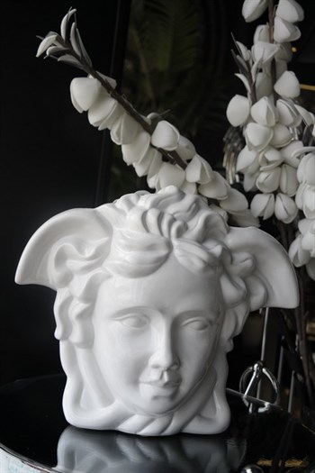 Versace Angelate Beyaz Seramik Vazo Büyük Dekoratif Vazo