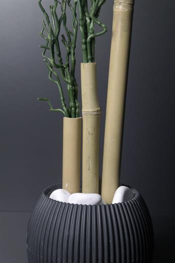 Yeşil Yapay Bambu Yapraklı Saksı 50cm Dekoratif Kase