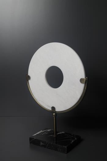 Yuvarlak 2'li Disk Beyaz Dekoratif Obje Dekoratif Obje