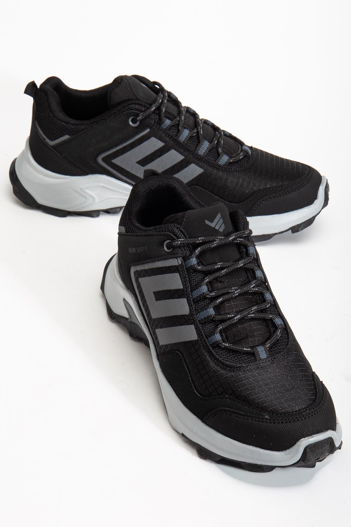 ANORAK SU GEÇİRMEZ BAĞLI ERKEK TREAKİNG SPOR AYAKKABISİYAH GRİ
