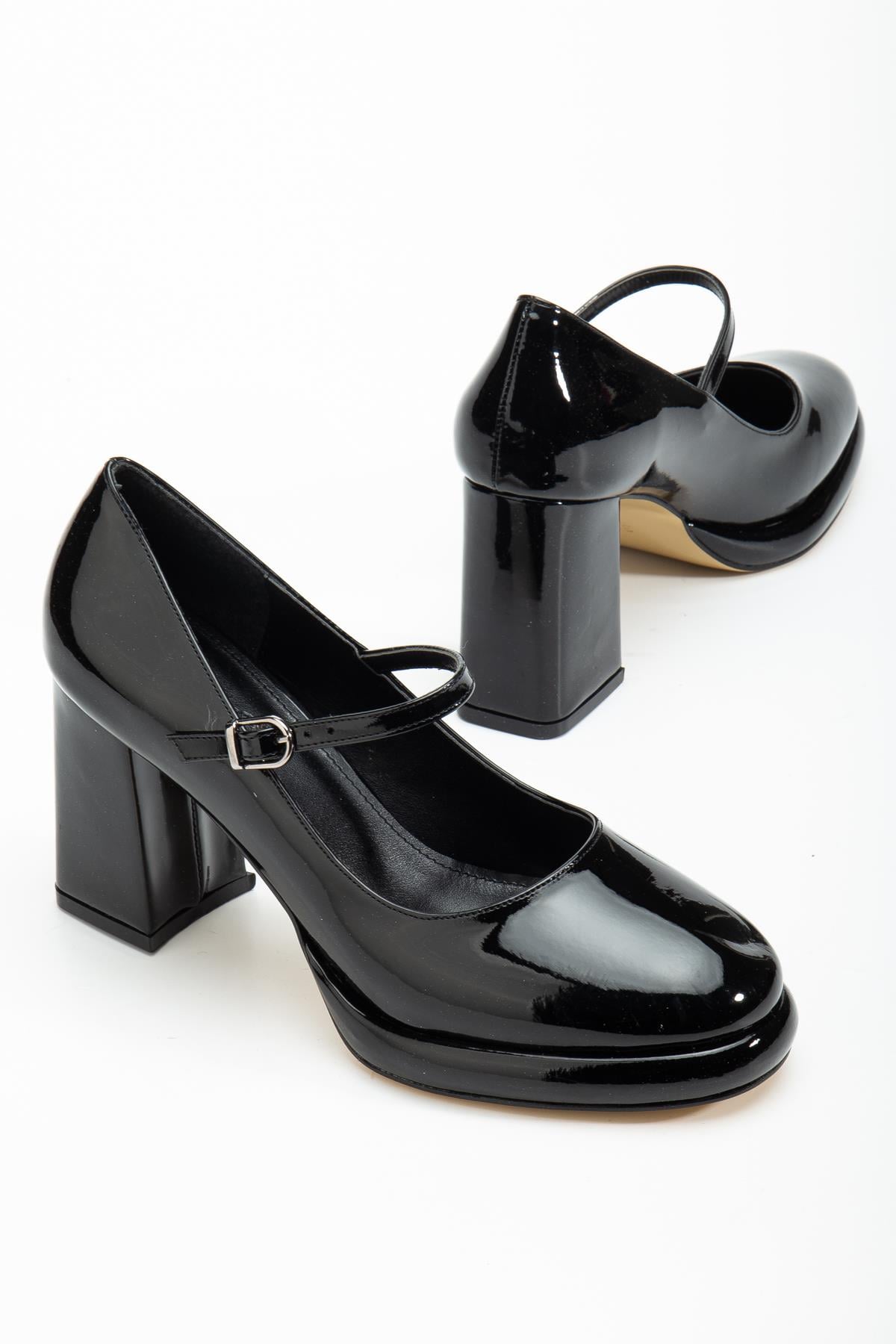 BARETLİ 15MM KADIN PLATFORM TOPUKLU AYAKKABISİYAH
