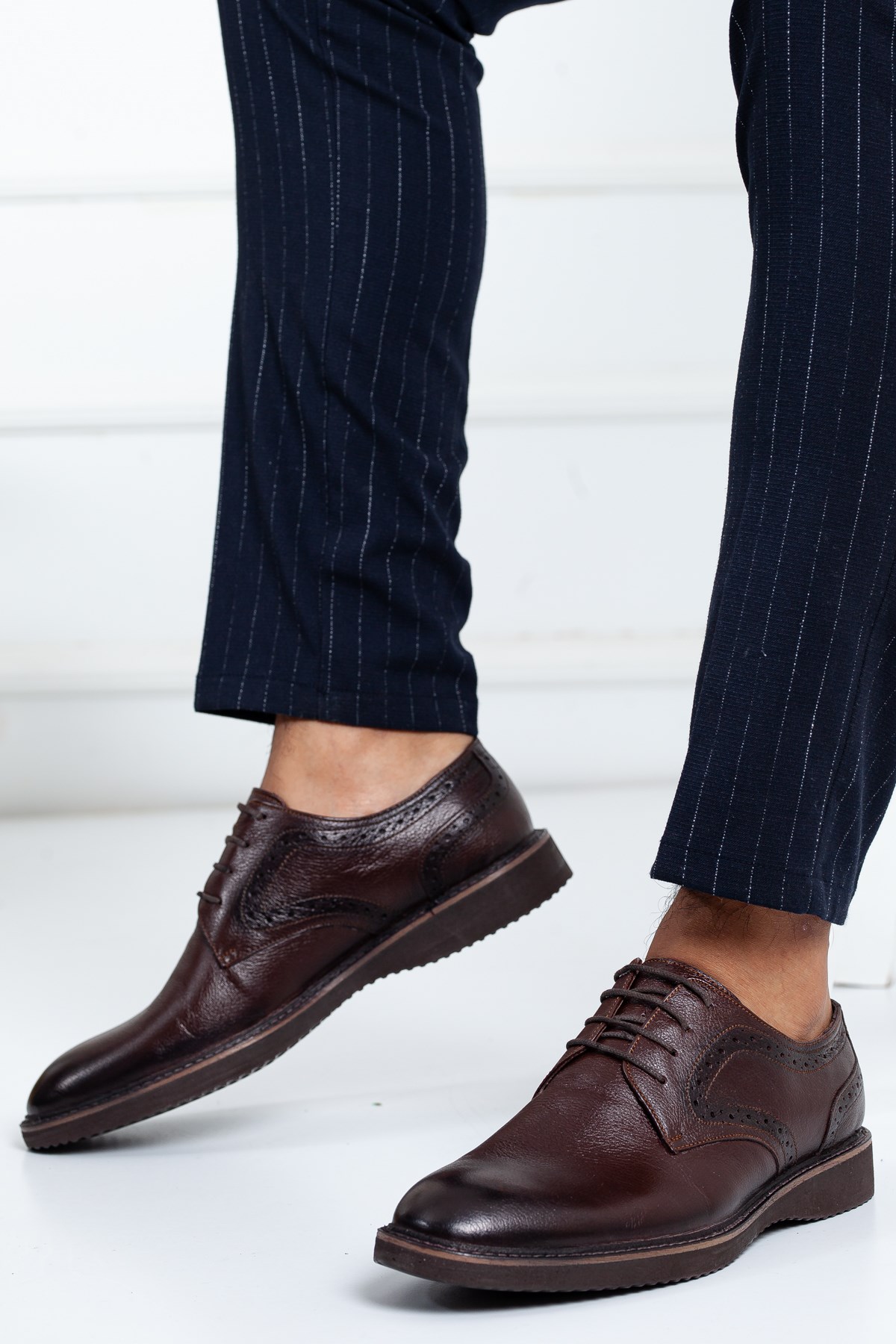 Hakiki Deri Bağcıklı Kahverengi Erkek Casual Ayakkabı | Dilimler Ayakkabı