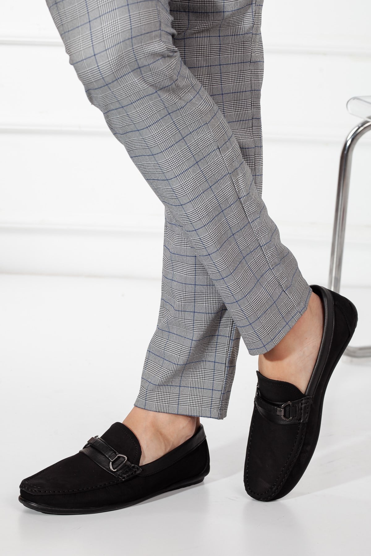 KAPLAMA TOKA NUBUK HORTUMLU LOAFER SİYAH