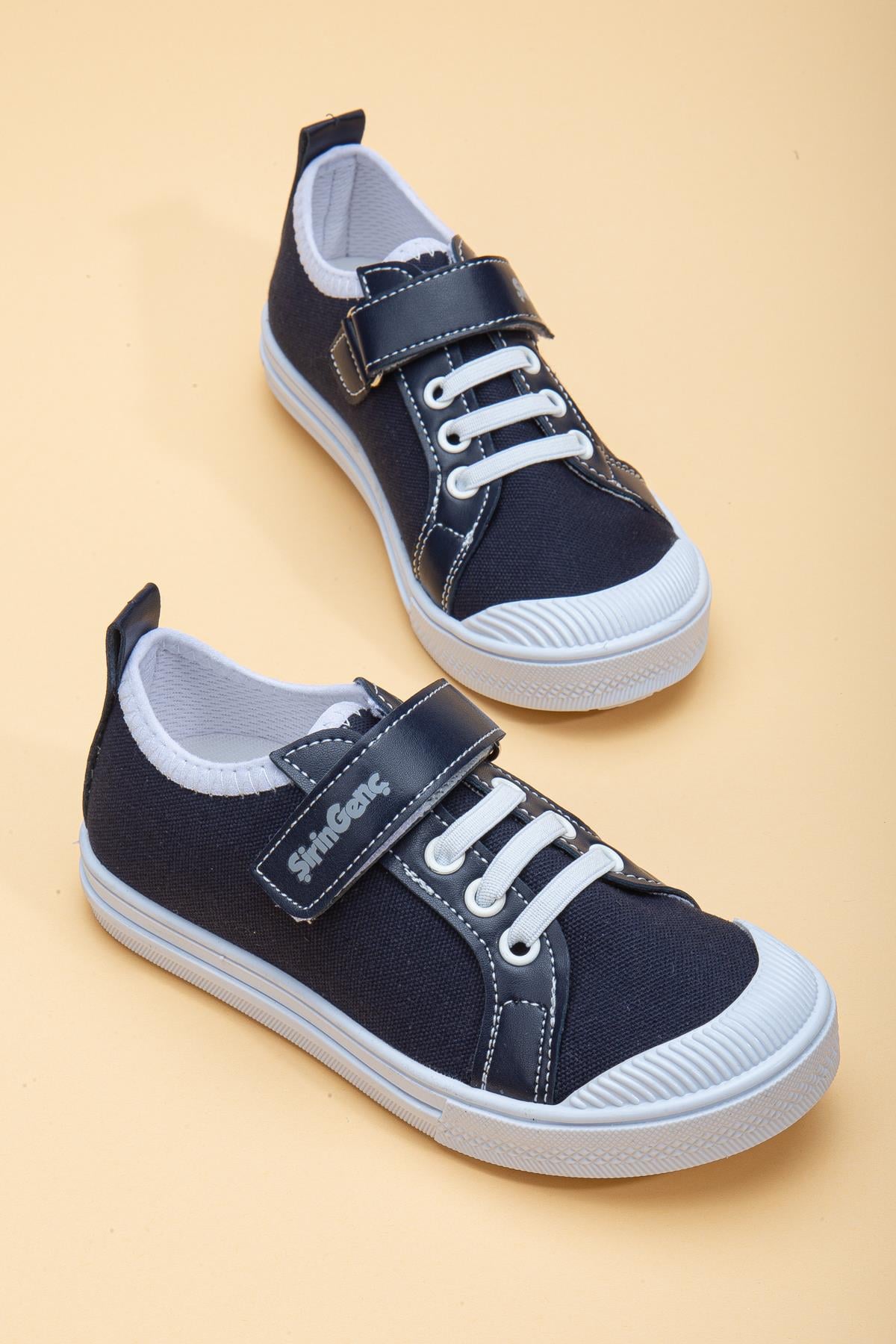 KETEN ŞEFFEF VE BEYAZ TABAN BEBEK ÇOCUK CONVERSE LACİVERT