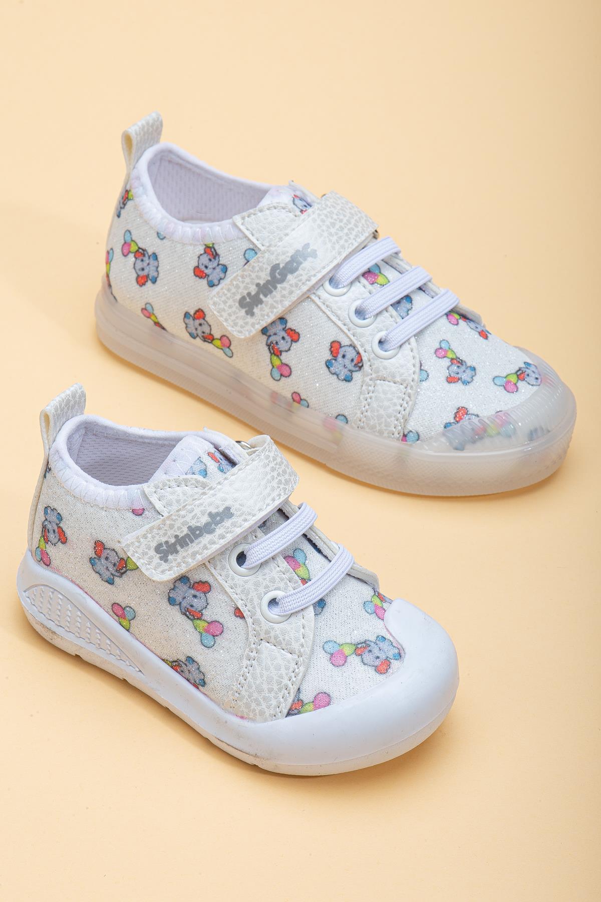 KETEN ŞEFFEF VE BEYAZ TABAN BEBEK ÇOCUK CONVERSE GÜMÜŞ
