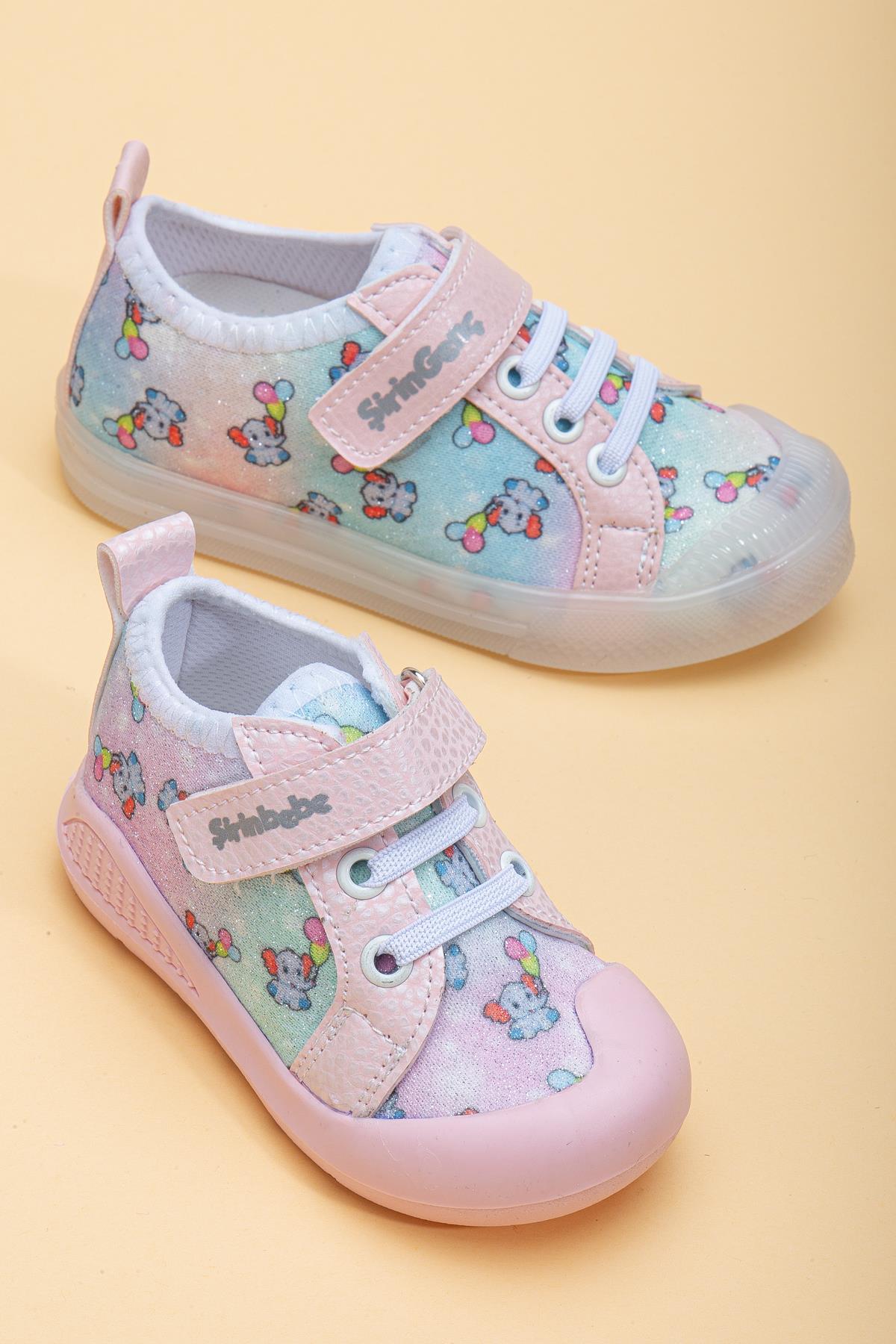 KETEN ŞEFFEF VE BEYAZ TABAN BEBEK ÇOCUK CONVERSE PUDRA